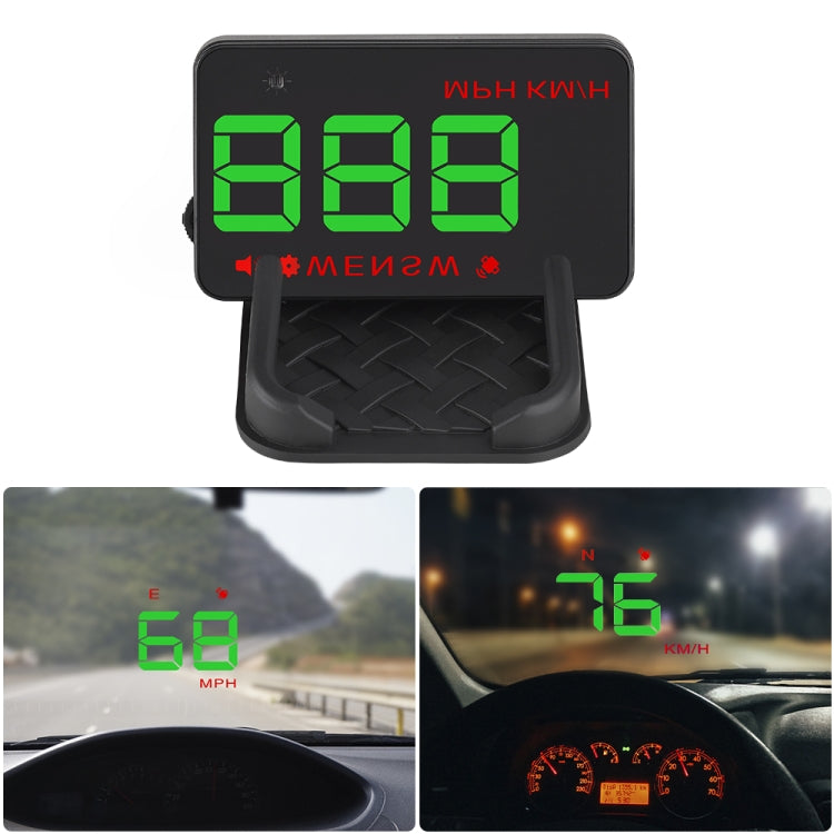 Geyiren A5 HUD Head Up Display per auto da 3,5 pollici con sistema GPS, display a due modalità, sensori di luce, velocità KM/h MPH, bussola, allarme di velocità, A5(Black), A5 (Green Light)