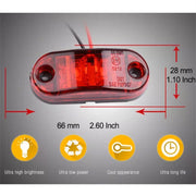 10 pz 10-30 V auto camion rimorchio Piranha LED indicatore laterale lampeggiante luci lampadina, luce rossa, 10 PCS Red Light 10-30V