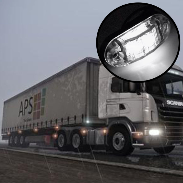 10 pz DC 10-30 V auto camion rimorchio Piranha 3-LED indicatori di direzione laterali lampadina lampada, colore chiaro: bianco, 10 PCS White Light
