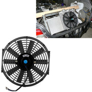 12V 80W Ventola di raffreddamento per auto da 12 pollici Ventola del serbatoio modificata ad alta potenza Ventola di raffreddamento Potente ventilatore automatico Mini condizionatore d'aria per auto, 12 inch (Red), 12 inch (Blue), 12 inch (Black)