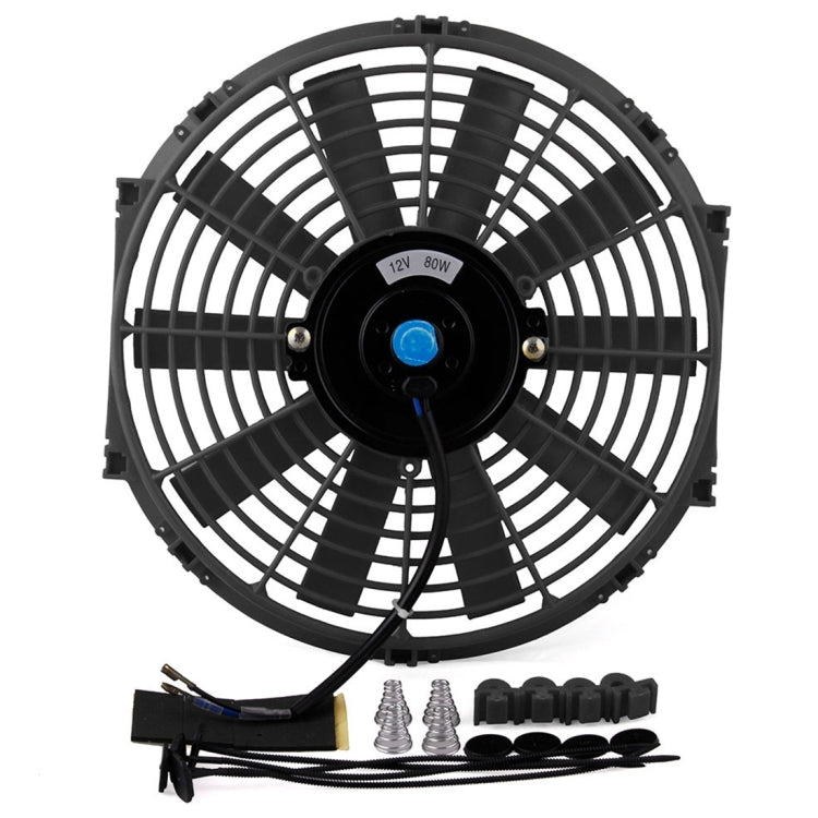 12V 80W Ventola di raffreddamento per auto da 12 pollici Ventola del serbatoio modificata ad alta potenza Ventola di raffreddamento Potente ventilatore automatico Mini condizionatore d'aria per auto, 12 inch (Red), 12 inch (Blue), 12 inch (Black)