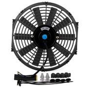 12V 80W Ventola di raffreddamento per auto da 12 pollici Ventola del serbatoio modificata ad alta potenza Ventola di raffreddamento Potente ventilatore automatico Mini condizionatore d'aria per auto, 12 inch (Red), 12 inch (Blue), 12 inch (Black)