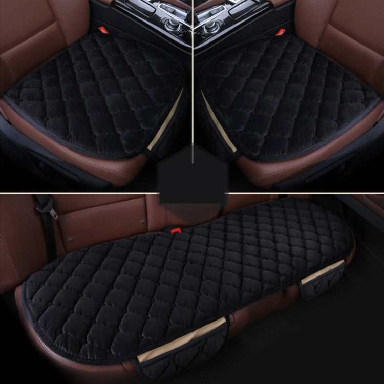 3 pezzi / set lussuoso coprisedile per auto caldo cuscino universale coprisedili anteriori posteriori per auto antiscivolo cuscino per sedia tappetini per auto caldi senza cuscino in peluche per lo schienale