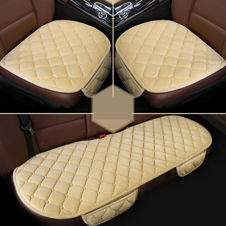 3 pezzi / set lussuoso coprisedile per auto caldo cuscino universale coprisedili anteriori posteriori per auto antiscivolo cuscino per sedia tappetini per auto caldi senza cuscino in peluche per lo schienale
