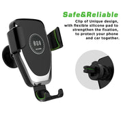 Caricatore wireless con staffa per presa d'aria per auto Caricabatterie wireless standard Qi