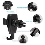 Caricatore wireless con staffa per presa d'aria per auto Caricabatterie wireless standard Qi