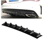 Diffusore per labbra paraurti posteriore universale per auto 7 Stile pinna di squalo ABS nero, dimensioni: 85,3 x 79,8 x 13,4 cm, 85.0x18.0x5.0cm Black