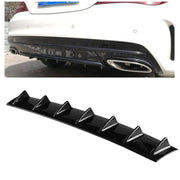 Diffusore per labbra paraurti posteriore universale per auto 7 Stile pinna di squalo ABS nero, dimensioni: 85,3 x 79,8 x 13,4 cm, 85.0x18.0x5.0cm Black