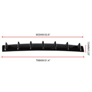 Diffusore per labbra paraurti posteriore universale per auto 7 Stile pinna di squalo ABS nero, dimensioni: 85,3 x 79,8 x 13,4 cm, 85.0x18.0x5.0cm Black
