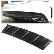 Diffusore per labbra paraurti posteriore universale per auto 5 ABS in fibra di carbonio stile pinna di squalo, dimensioni: 58,4 x 53,3 x 15,2 cm, 60.0x18.0x5.0cm Carbon Fiber