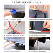 Diffusore per labbra paraurti posteriore universale per auto 5 ABS in fibra di carbonio stile pinna di squalo, dimensioni: 58,4 x 53,3 x 15,2 cm, 60.0x18.0x5.0cm Carbon Fiber