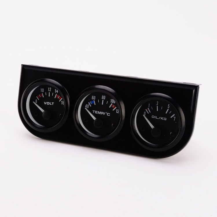 Voltmetro per auto con indicatore automatico 3 in 1 da 52 mm + indicatore temperatura acqua + indicatore pressione olio, Voltmeter + Water Temp Gauge + Oil press Gauge