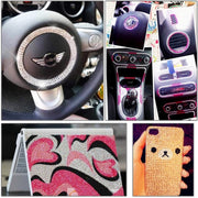 Decorazione con diamanti in cristallo glitterato da 4 mm/adesivo con strass brillanti per adesivi per auto e ornamenti per telefoni cellulari