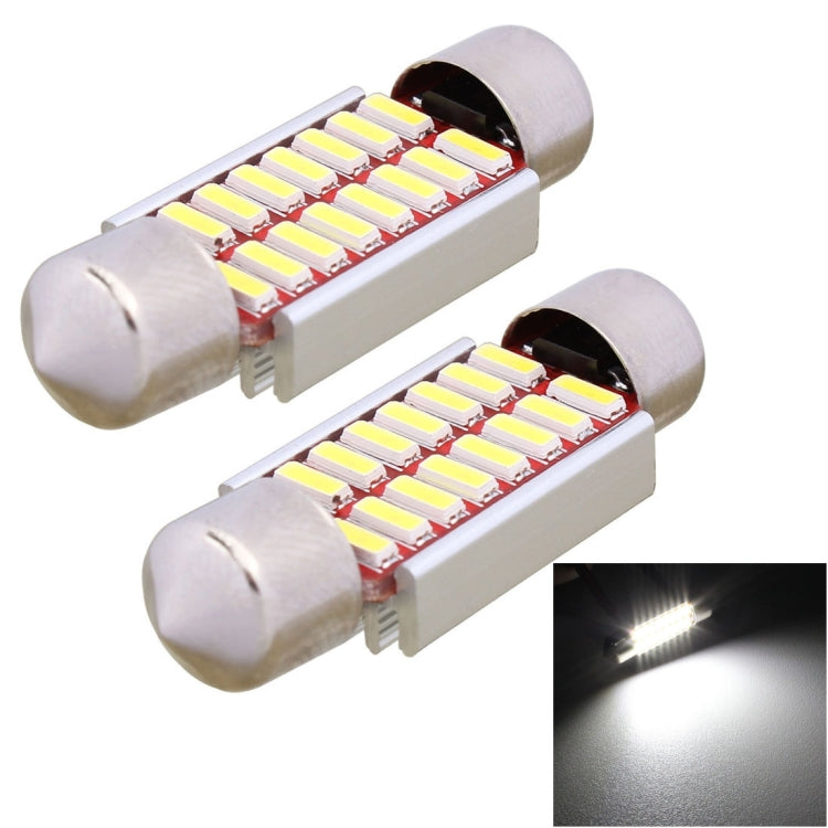 2 PZ Festoon 36mm 2W 160LM Luce bianca 16 LED SMD 4014 Luci targa senza errori Lampadina per auto, 36mm