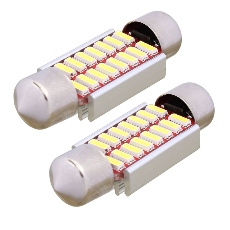2 PZ Festoon 36mm 2W 160LM Luce bianca 16 LED SMD 4014 Luci targa senza errori Lampadina per auto, 36mm