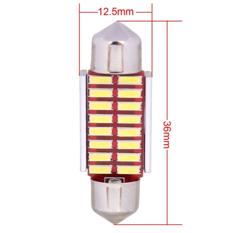 2 PZ Festoon 36mm 2W 160LM Luce bianca 16 LED SMD 4014 Luci targa senza errori Lampadina per auto, 36mm