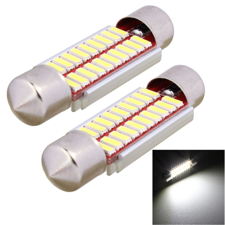 2 pezzi siluro 39mm 2W 200LM luce bianca 20 LED SMD 4014 luci targa senza errori lampadina per auto, 39mm