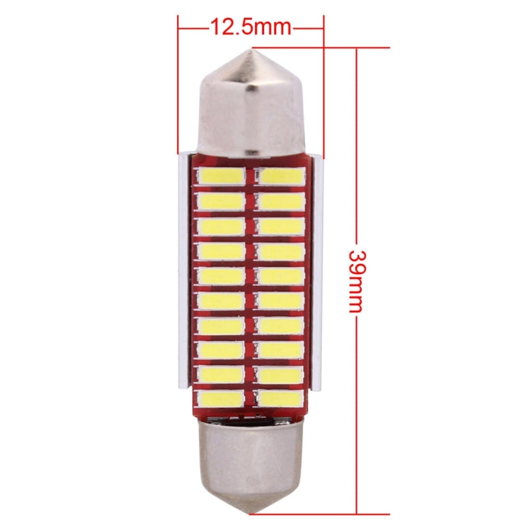 2 pezzi siluro 39mm 2W 200LM luce bianca 20 LED SMD 4014 luci targa senza errori lampadina per auto, 39mm