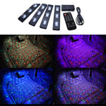 Lampada neon RGB 12 LED per auto con telecomando wireless