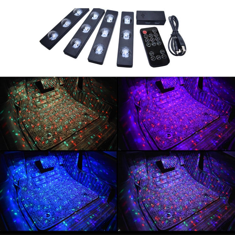 Lampada neon RGB 12 LED per auto con telecomando wireless