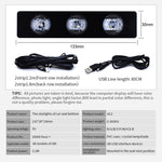 Lampada neon RGB 12 LED per auto con telecomando wireless