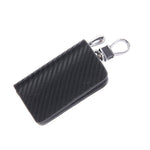 Borsa porta chiavi con cerniera universale in pelle con trama in fibra di carbonio (senza chiave inclusa), Carbon Fiber Texture