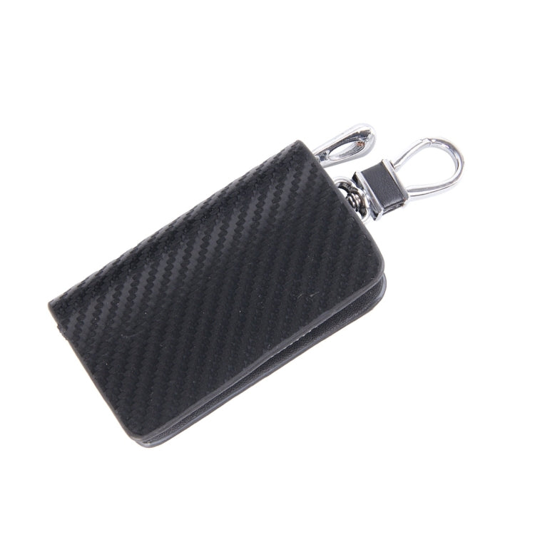 Borsa porta chiavi con cerniera universale in pelle con trama in fibra di carbonio (senza chiave inclusa), Carbon Fiber Texture