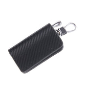 Borsa porta chiavi con cerniera universale in pelle con trama in fibra di carbonio (senza chiave inclusa), Carbon Fiber Texture