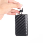 Borsa porta chiavi con cerniera universale in pelle con trama in fibra di carbonio (senza chiave inclusa), Carbon Fiber Texture