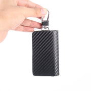Borsa porta chiavi con cerniera universale in pelle con trama in fibra di carbonio (senza chiave inclusa), Carbon Fiber Texture