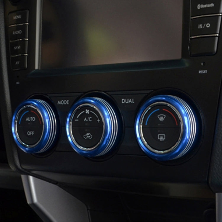 Custodia per manopola del condizionatore d'aria in alluminio per auto da 3 pezzi per Subaru, For Subaru(Black), For Subaru(Gold), For Subaru(Blue), For Subaru(Red), For Subaru(Silver)