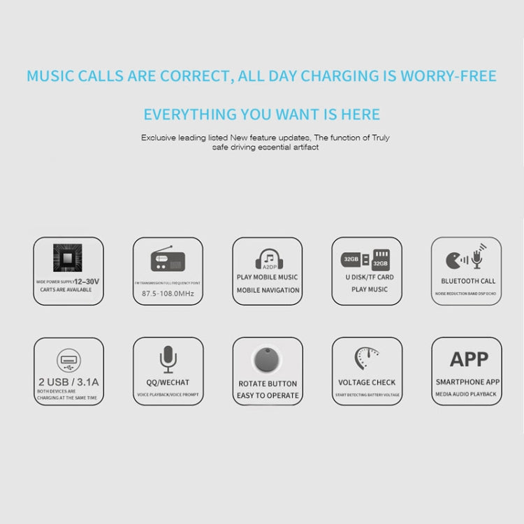 Kit per auto lettore musicale MP3 con trasmettitore FM Bluetooth con doppia ricarica USB 805E, supporto per chiamate in vivavoce e lettura di schede TF/musica su disco U, 805E