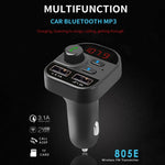 Kit per auto lettore musicale MP3 con trasmettitore FM Bluetooth con doppia ricarica USB 805E, supporto per chiamate in vivavoce e lettura di schede TF/musica su disco U, 805E
