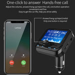BC32 Caricatore per auto vivavoce Bluetooth con doppia ricarica USB, trasmettitore FM, lettore musicale MP3, kit per auto, supporto per chiamate in vivavoce, registrazione Micro SD e rilevamento della tensione, BC32