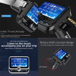 BC32 Caricatore per auto vivavoce Bluetooth con doppia ricarica USB, trasmettitore FM, lettore musicale MP3, kit per auto, supporto per chiamate in vivavoce, registrazione Micro SD e rilevamento della tensione, BC32