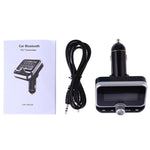 BC32 Caricatore per auto vivavoce Bluetooth con doppia ricarica USB, trasmettitore FM, lettore musicale MP3, kit per auto, supporto per chiamate in vivavoce, registrazione Micro SD e rilevamento della tensione, BC32