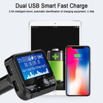 BC32 Caricatore per auto vivavoce Bluetooth con doppia ricarica USB, trasmettitore FM, lettore musicale MP3, kit per auto, supporto per chiamate in vivavoce, registrazione Micro SD e rilevamento della tensione, BC32