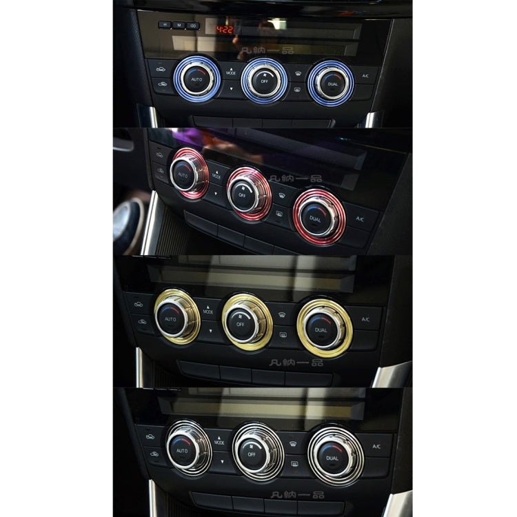 Custodia per manopola del condizionatore d'aria in alluminio per auto da 3 pezzi per ATENZA, For ATENZA(Gold), For ATENZA(Blue), For ATENZA(Red), For ATENZA(Silver)