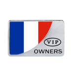 Adesivo decorativo in metallo VIP a forma rettangolare con bandiera francese per auto universale, France Flag (Gold), France Flag (Silver)