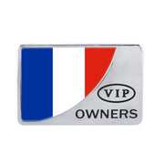 Adesivo decorativo in metallo VIP a forma rettangolare con bandiera francese per auto universale, France Flag (Gold), France Flag (Silver)