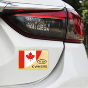 Adesivo decorativo in metallo VIP a forma rettangolare con bandiera canadese per auto universale, Canada Flag (Gold), Canada Flag (Silver)