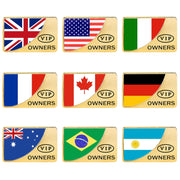 Adesivo decorativo in metallo VIP a forma rettangolare con bandiera canadese per auto universale, Canada Flag (Gold), Canada Flag (Silver)
