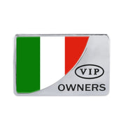 Adesivo decorativo in metallo VIP a forma rettangolare con bandiera italiana per auto universale, Italy Flag (Gold), Italy Flag (Silver)