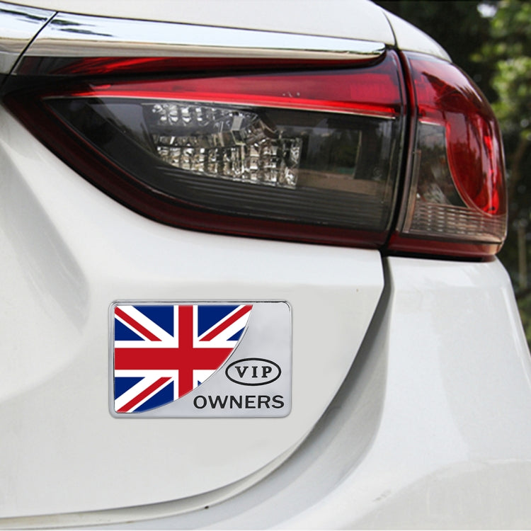 Adesivo decorativo in metallo VIP a forma rettangolare con bandiera universale per auto del Regno Unito, UK Flag (Gold), UK Flag (Silver)