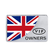 Adesivo decorativo in metallo VIP a forma rettangolare con bandiera universale per auto del Regno Unito, UK Flag (Gold), UK Flag (Silver)