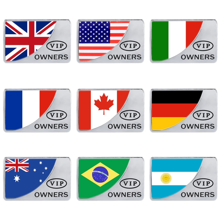 Adesivo decorativo in metallo VIP a forma rettangolare con bandiera universale per auto del Regno Unito, UK Flag (Gold), UK Flag (Silver)