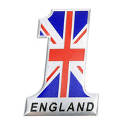 Adesivo decorativo in metallo a forma di bandiera universale per auto del Regno Unito numero 1, UK Flag Number 1 Shape