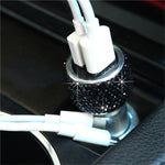 Caricatore rapido doppio USB QC3.0 in lega di alluminio Diamond per auto, QC3.0