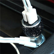 Caricatore rapido doppio USB QC3.0 in lega di alluminio Diamond per auto, QC3.0