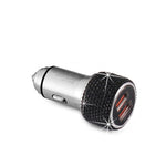 Caricatore rapido doppio USB QC3.0 in lega di alluminio Diamond per auto, QC3.0